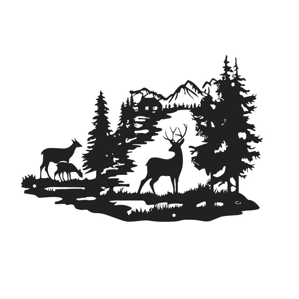 Metal Deer Family Wall Art Decor Interior Decoration Wall Hangings