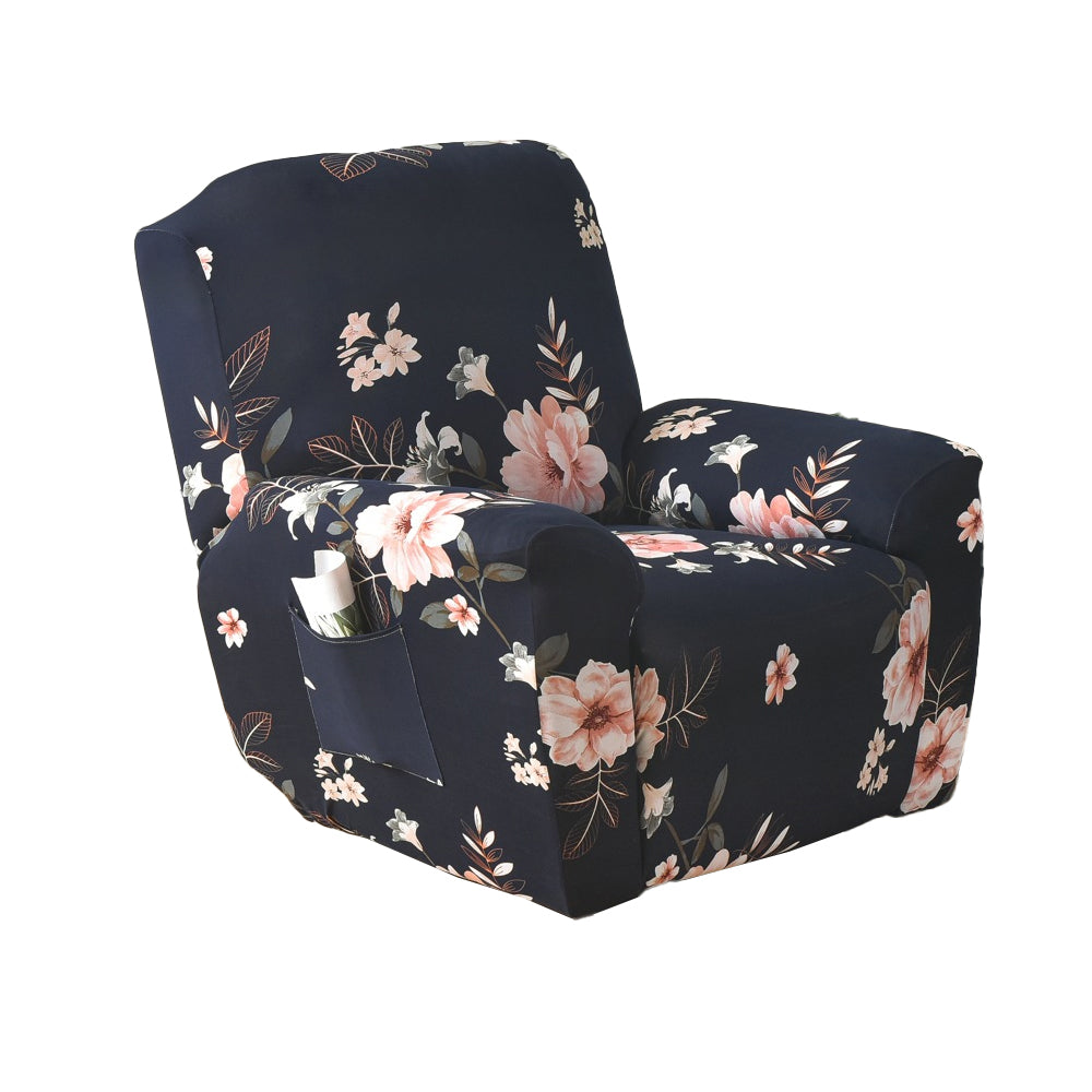 4 Pieces Set Printed Recliner Chair Cover