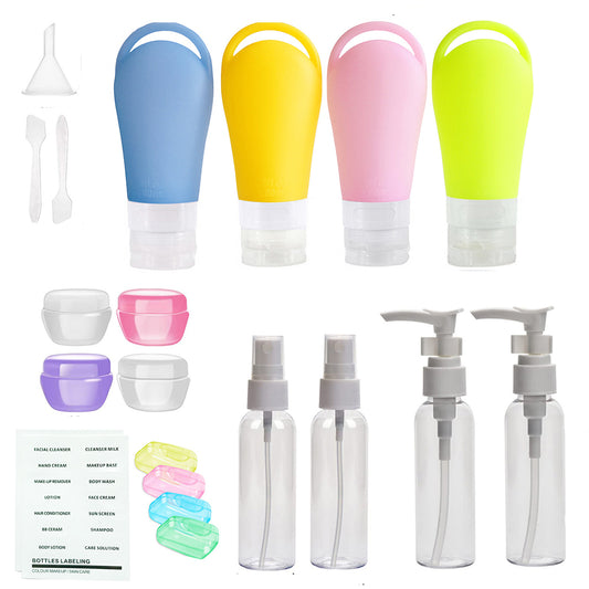 21 Pack Leak Proof Silicone Travel Bottles Set