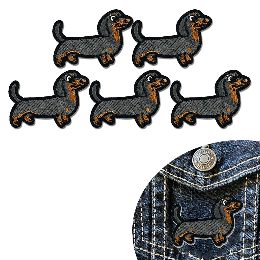 Dachshund Dog Iron On Patch Sausage Dog Embroidered Applique for Clothing Bags