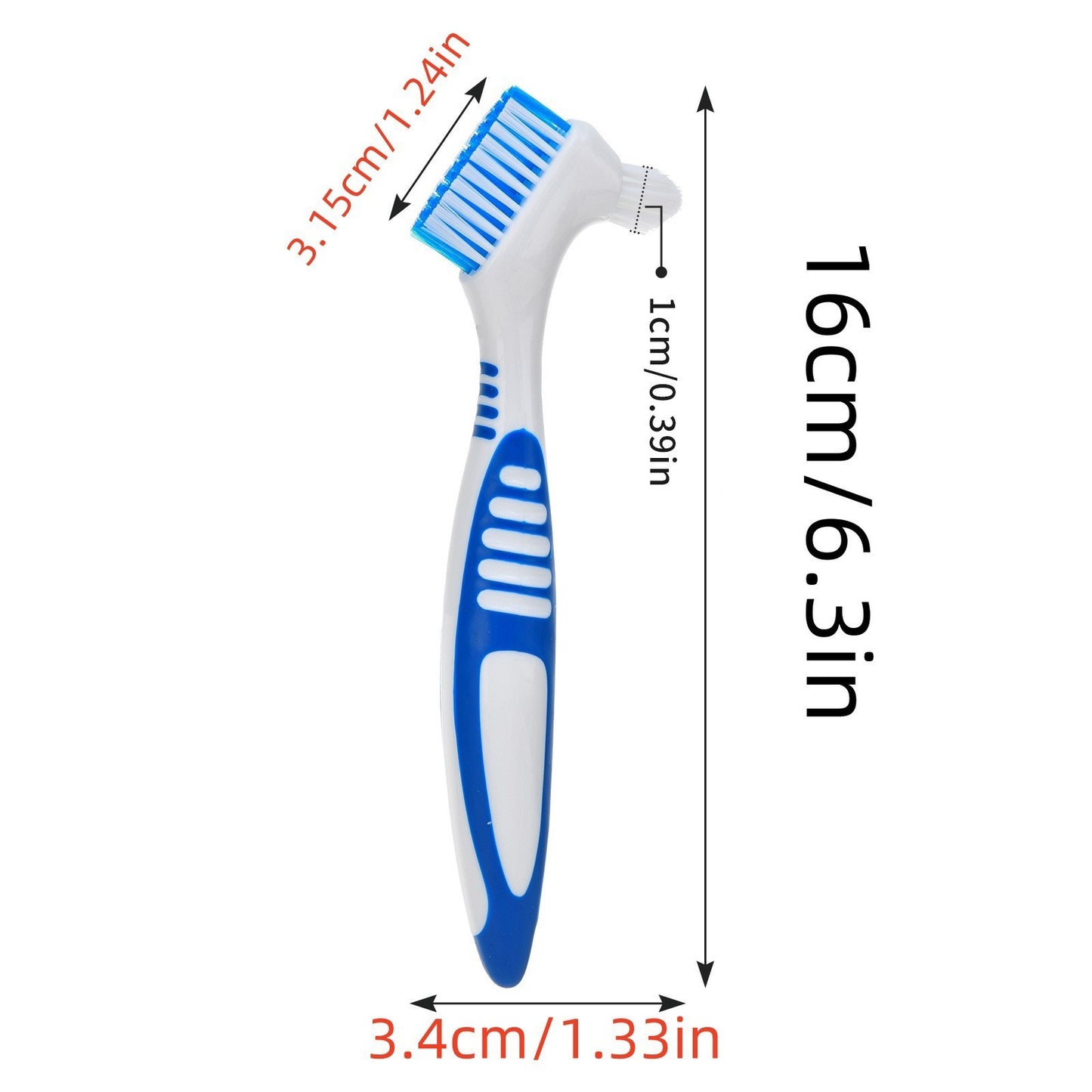 4Pcs Double Sided Denture Brushes for False Teeth Cleaning Brush