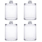4 Pack Round Cotton Swab Holder with Lid Cleaning Floss Container