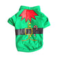 2Pcs Dog Cat Christmas T-Shirt Clothes Vest Puppy Pet Apparel Costume Coat Jacket-Green Belt and Gaiter