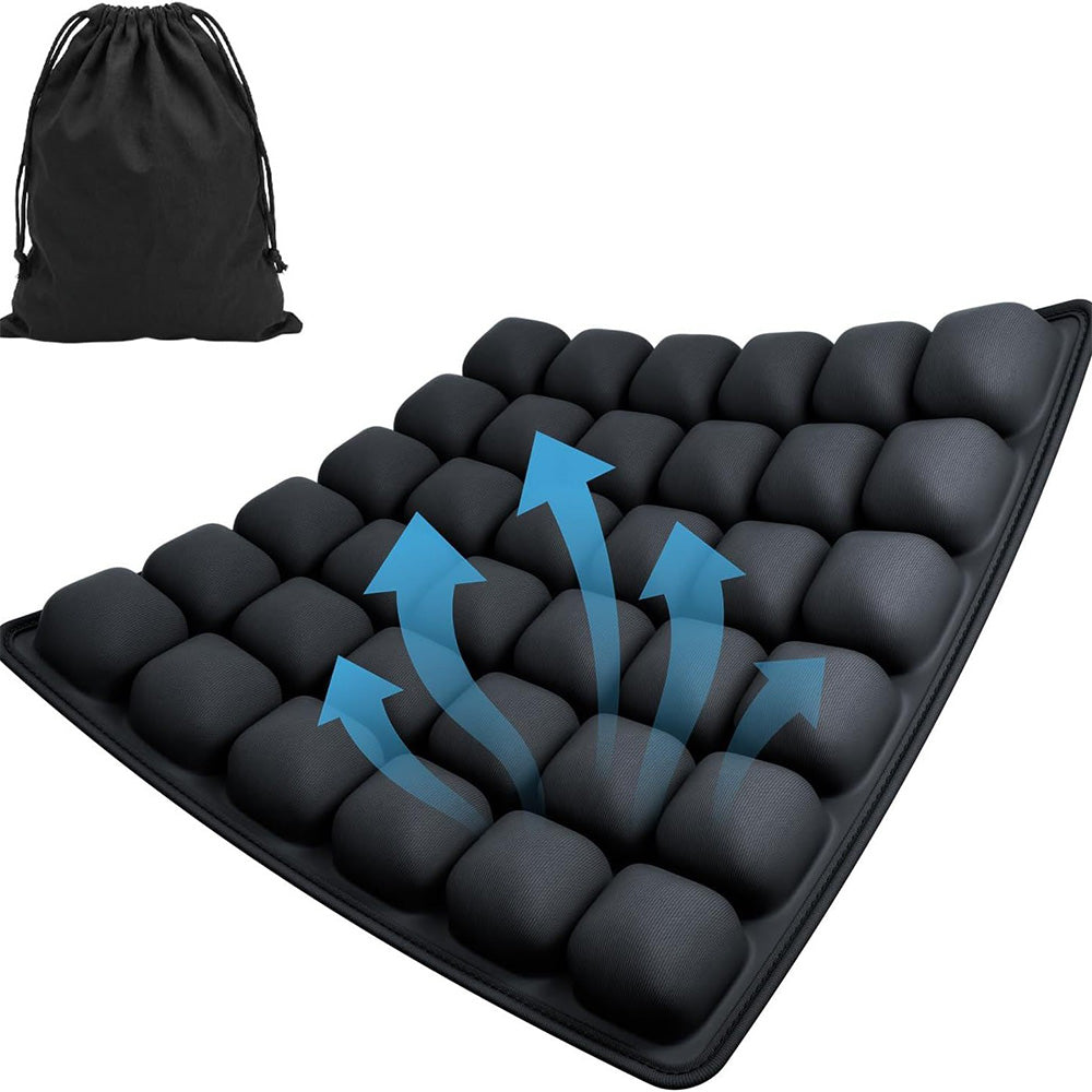 Inflatable 3D Air Cushion Seat for Long Flights Car Office Chair Portable with Air Pump
