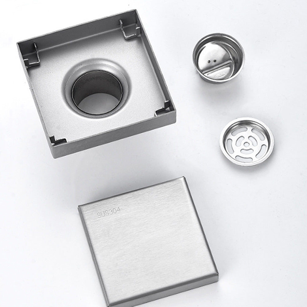 Square Shower Drain with Filter Detachable Stainless Steel Floor Drain for Bathroom Balcony