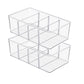 Set of 2 Clear Plastic Storage Bins Container for Pantry & Kitchen Fridge Organizer