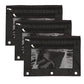 3Pcs 3 Ring Binder Pencil Pouches Double Zipper Stationery Bag