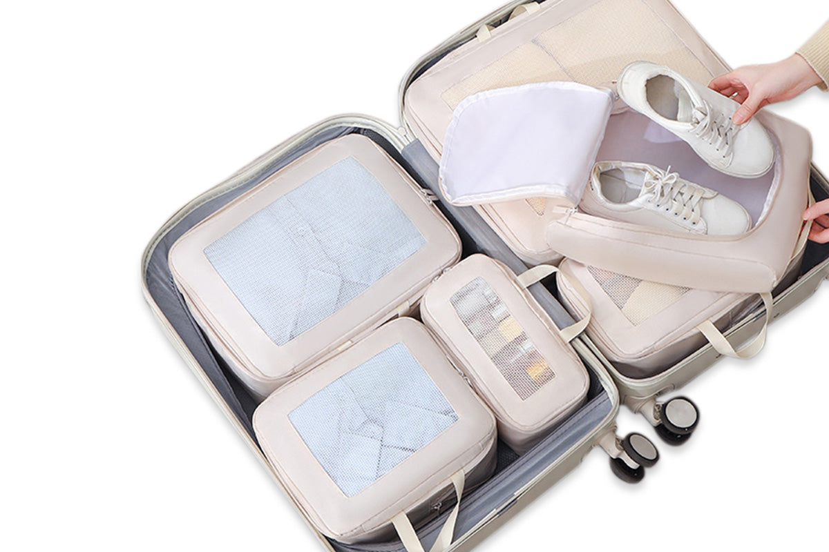 7Pcs Set Compression Packing Cubes Luggage Organizer Bags for Travel Suitcases