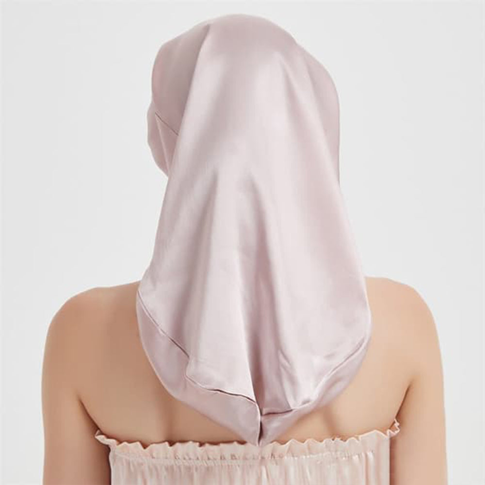 Extra Long Satin Sleep Cap with Soft Elastic Band
