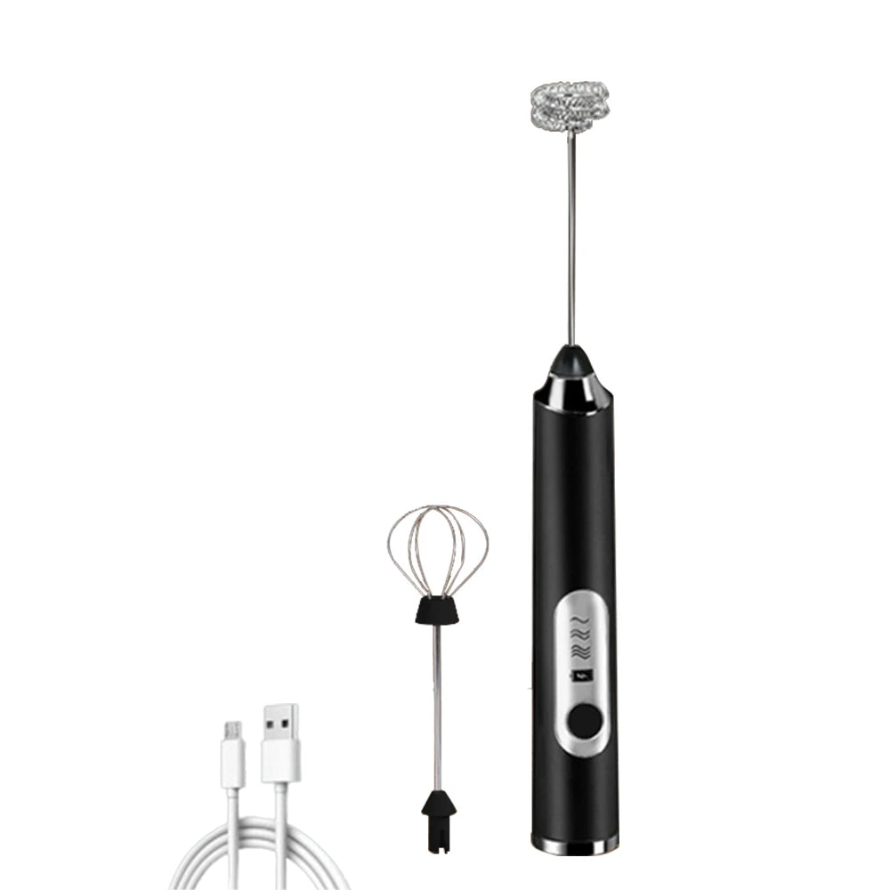 Handheld Electric Coffee Milk Frother Double Head Whisk Egg Beater with 3 Speeds