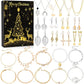 24 Days Countdown Jewelry Christmas Advent Calendar Bracelets Necklaces Earings Kit