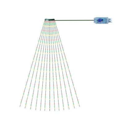 Christmas Tree Waterfall LED Fairy Lights for Outdoor Yard Party Decorations