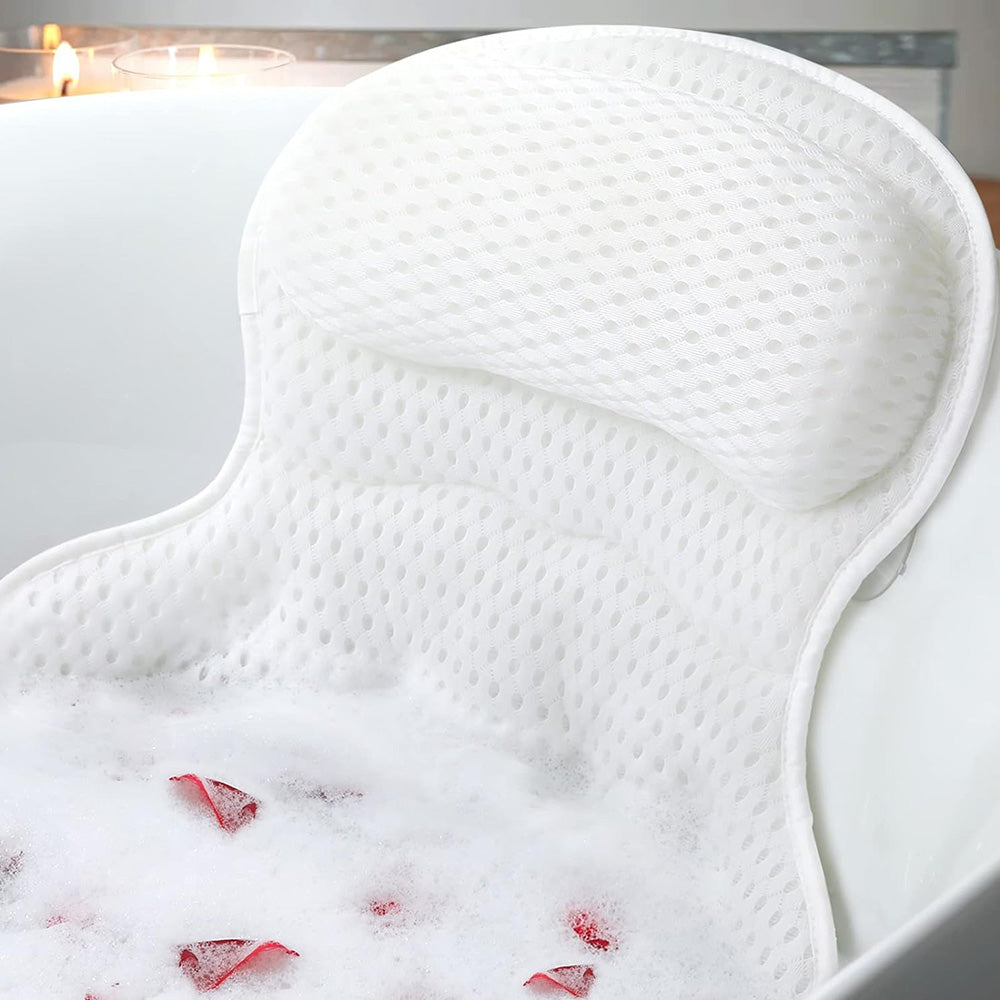 Bath Neck and Head Rest Pillow with Suction Cups