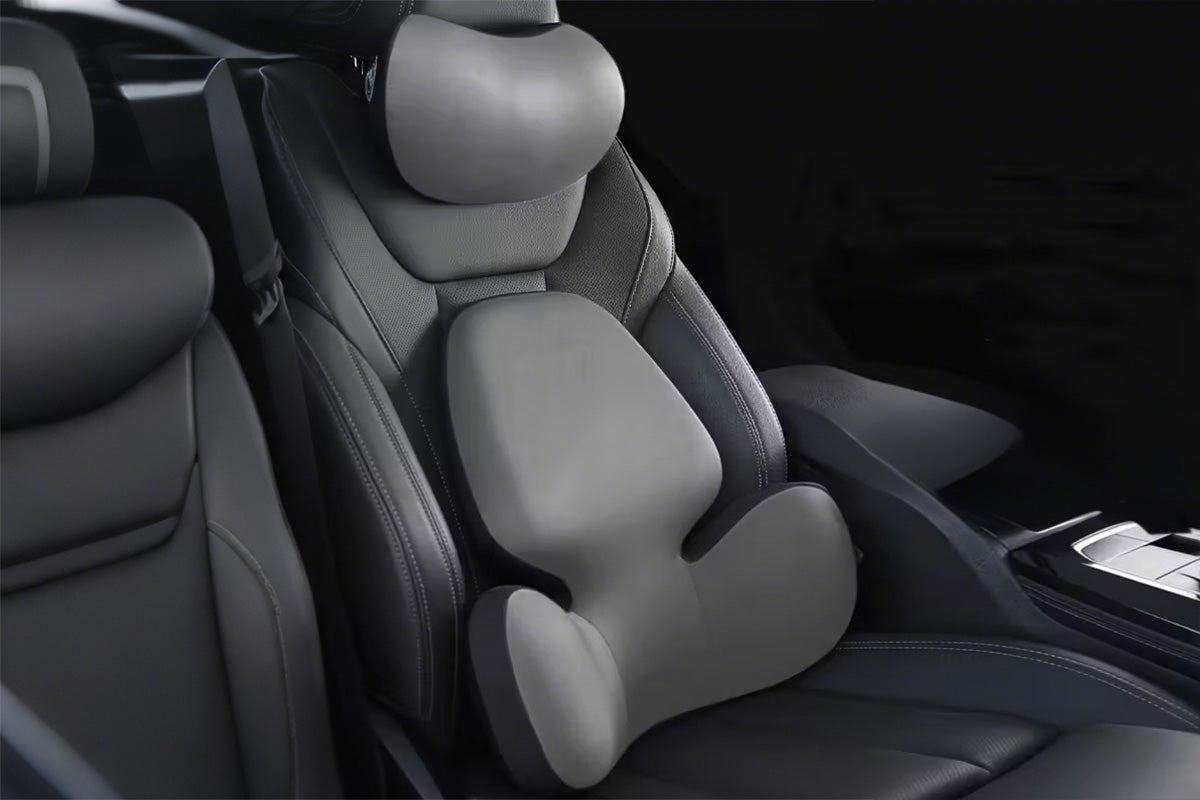 Car Headrest and Lumbar Support Set Memory Foam Driving Cushion