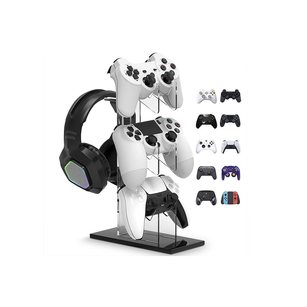Game Controller Enhance Gaming with 3 Tier Controller Holder & Headset Stand for PS5 PS4 Switch & STEAM