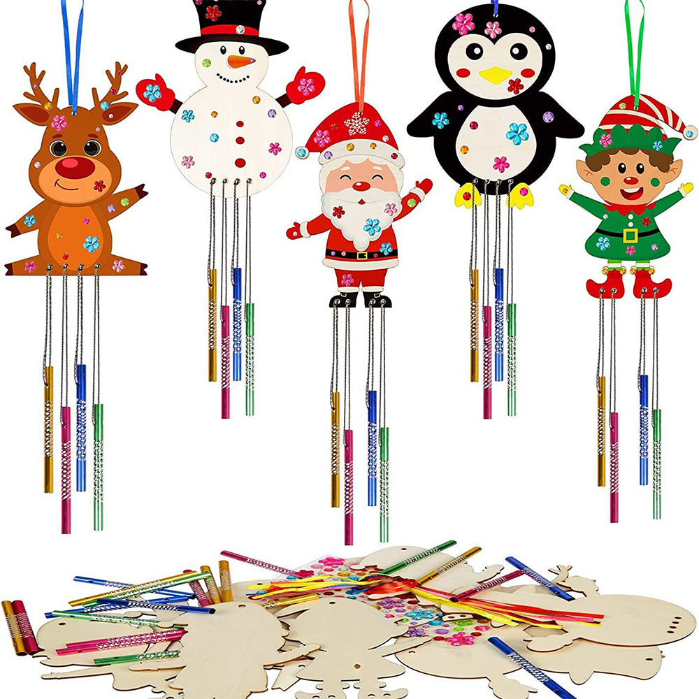 3D Rotating Christmas Wind Chime Kit for Kids Make Your Own Wind Chime Wooden Arts