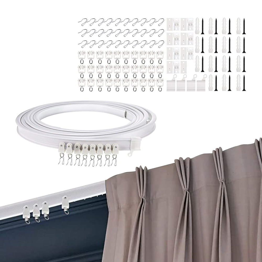 5m Heavy Duty Curtain Rail Track Set Flexible Rail Window Curtain Track