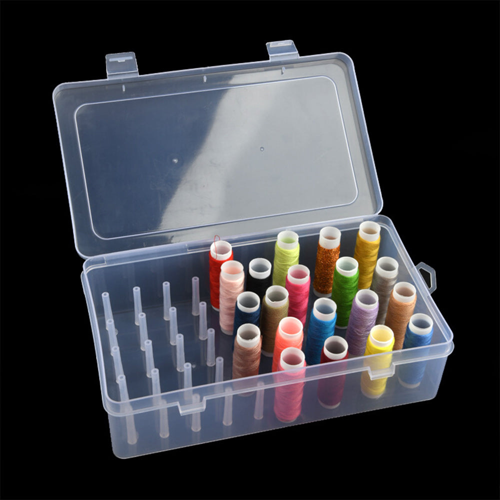 2 Pack 42 Spool Sewing Thread Storage Box Embroidery Bobbin Case Holder Organiser