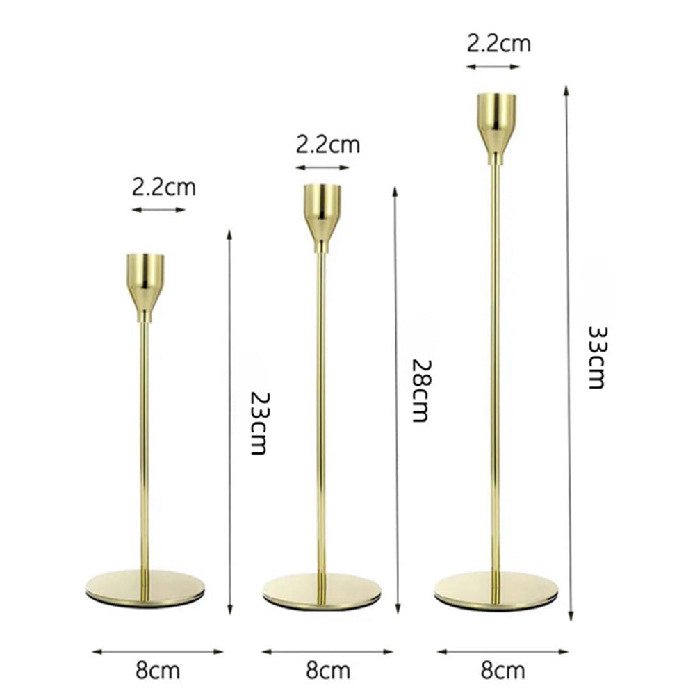 3Pcs Taper Candle Holder Table Decorative Candlestick Holder for Wedding Dinning