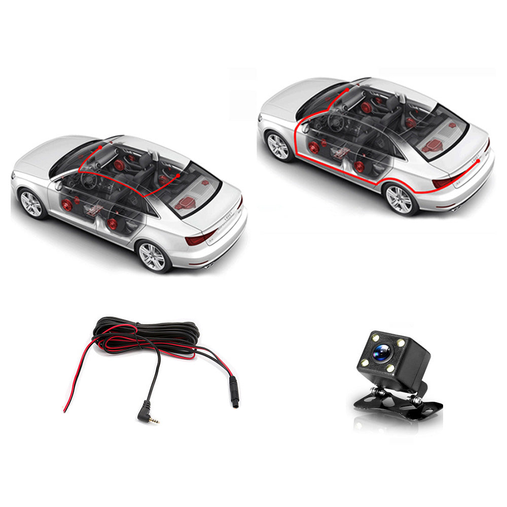 4 in 1 Dash Cam 1080P Front and Rear Left Right Camera 2.4 inch Screen with Night Vision