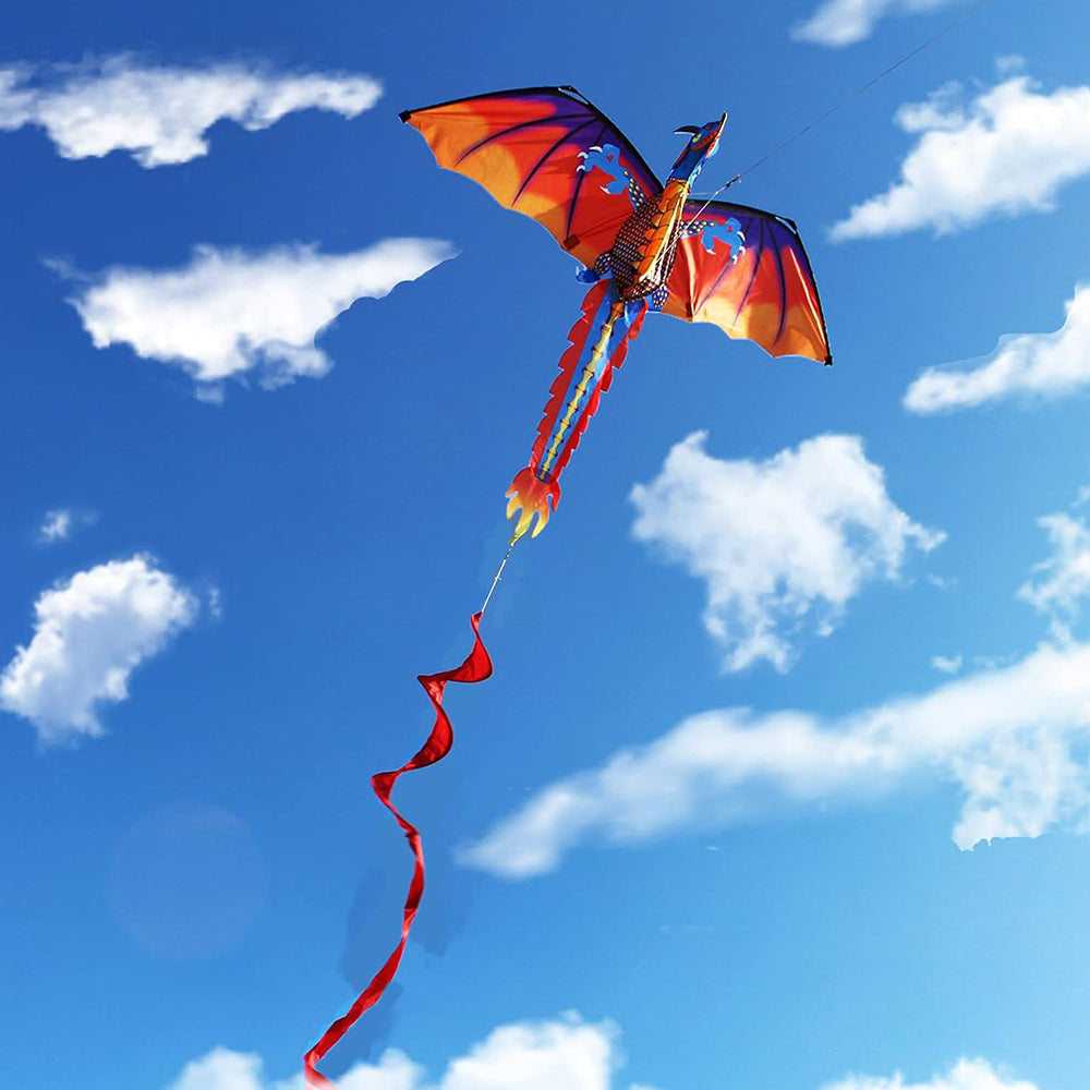 Classical Stereoscopic Dragon Kite With Tail and Flying Tool