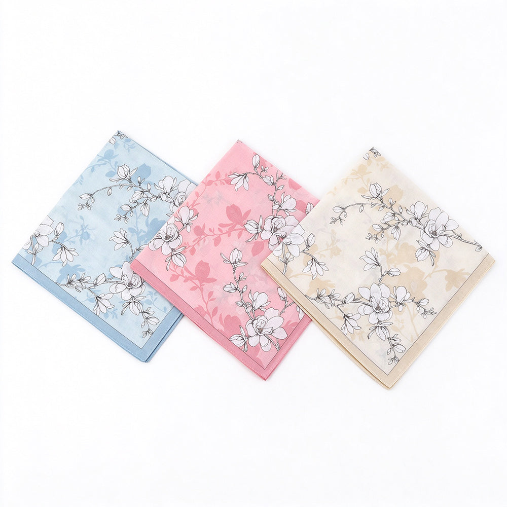 12 Pack Pure Cotton Printed Handkerchiefs 42cm Square