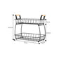 2-Tier Countertop Fruit Basket Rectangular Storage Stand for Kitchen
