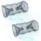 2Pcs Fishing Bait Trap with Pull Rope Collapsible Fish Net for Ponds Lakes