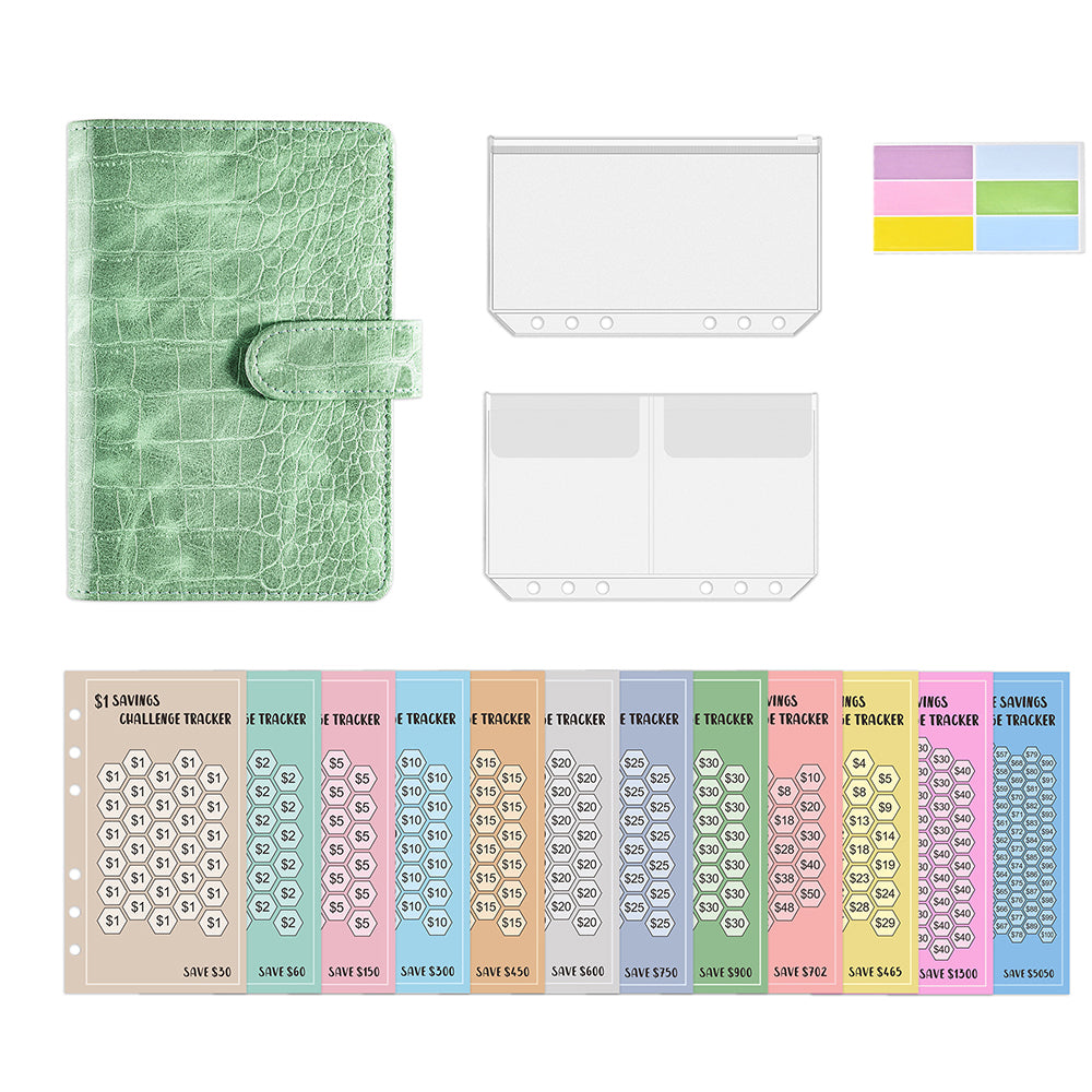 2-in-1 A6 Money Saving Zipper Cash Storage Binder