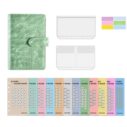 2-in-1 A6 Money Saving Zipper Cash Storage Binder