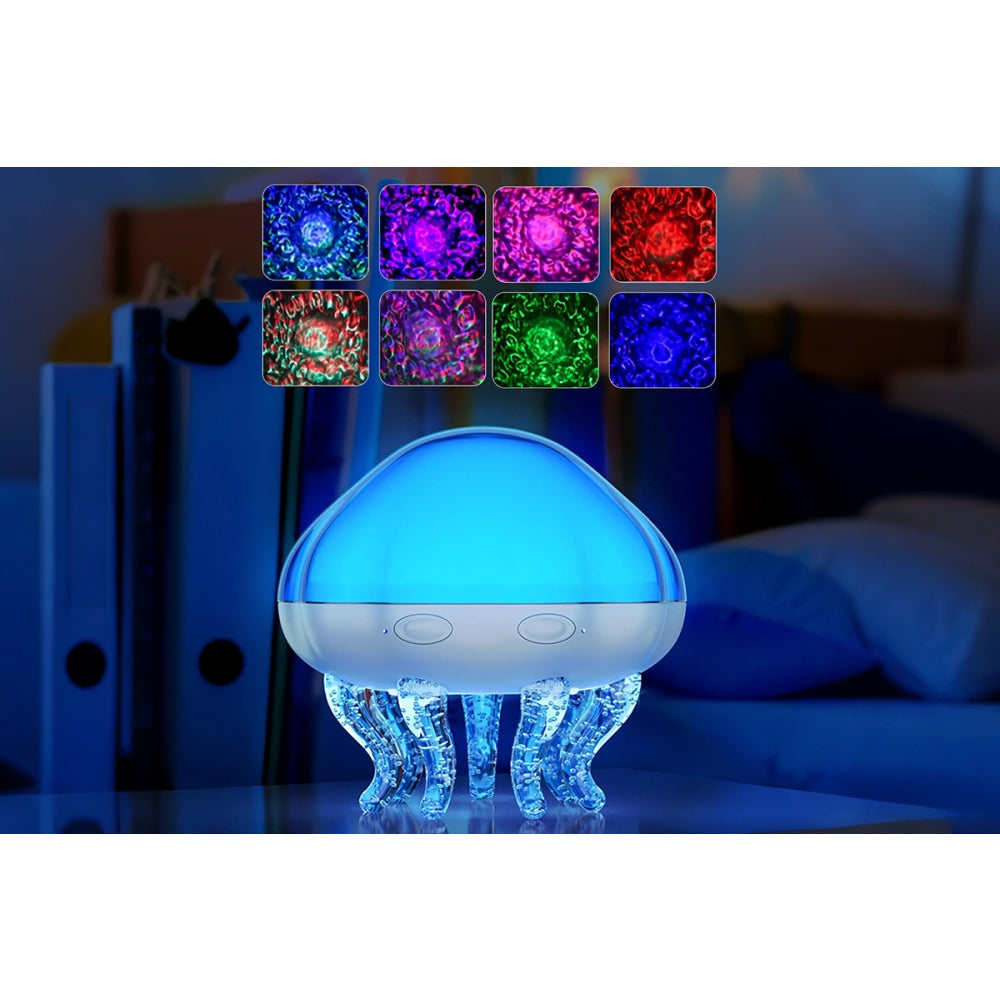 3in1 Jellyfish Wave Projection Night Light with Music for Bedroom Birthday Gift