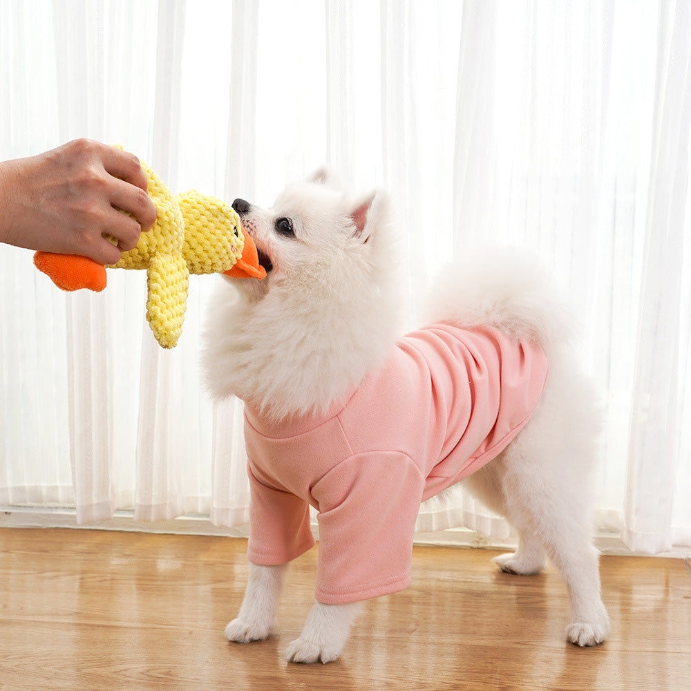 Yellow Stuffed Duck Dog Chew Toys Dogs Teeth Cleaning