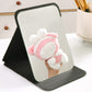 2-Pack Medium Foldable PU Leather Makeup Mirror Portable Travel Vanity Mirror