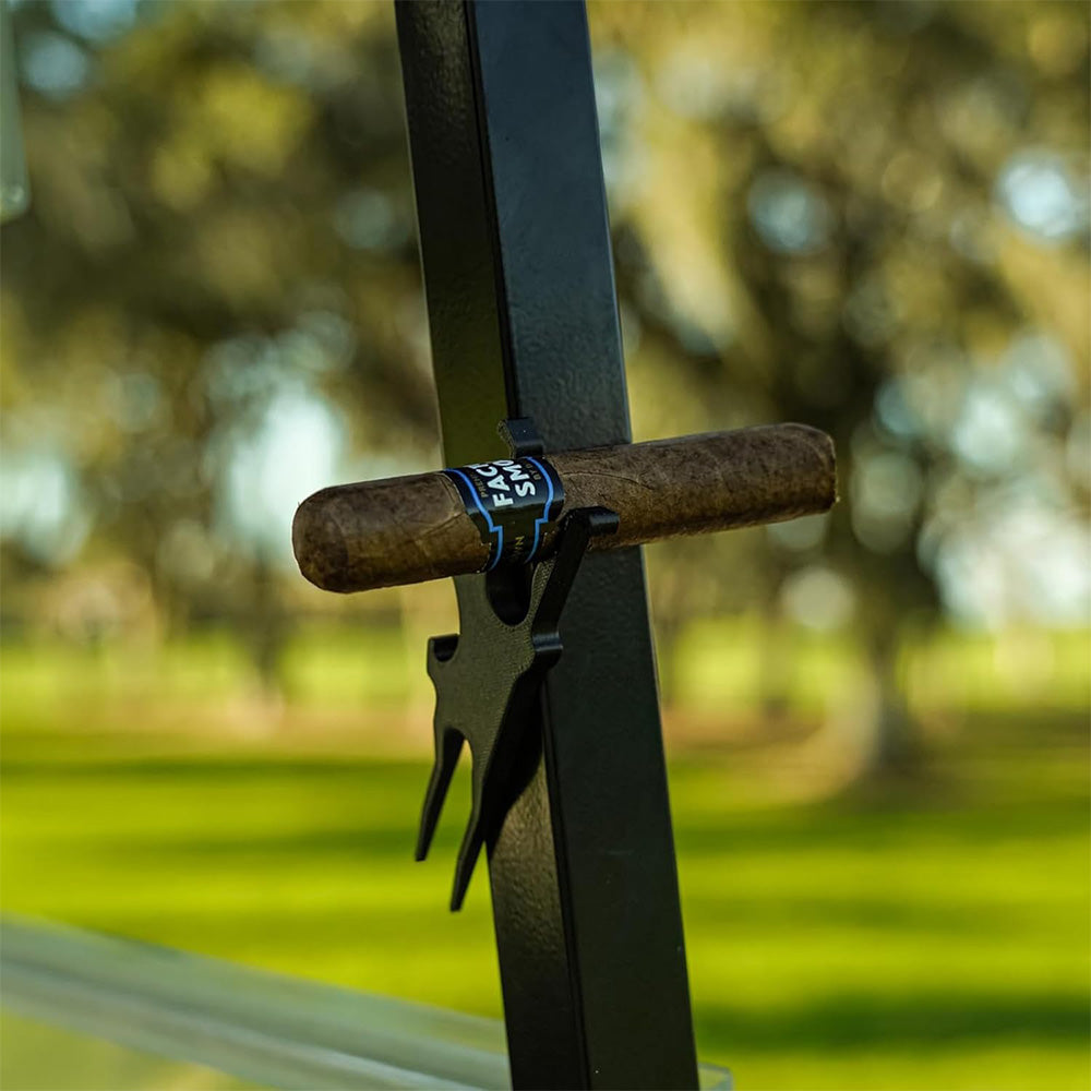 Golf Multi-Tool with Cigar Holder Ball Marker Divot Tool annd Bottle Opener