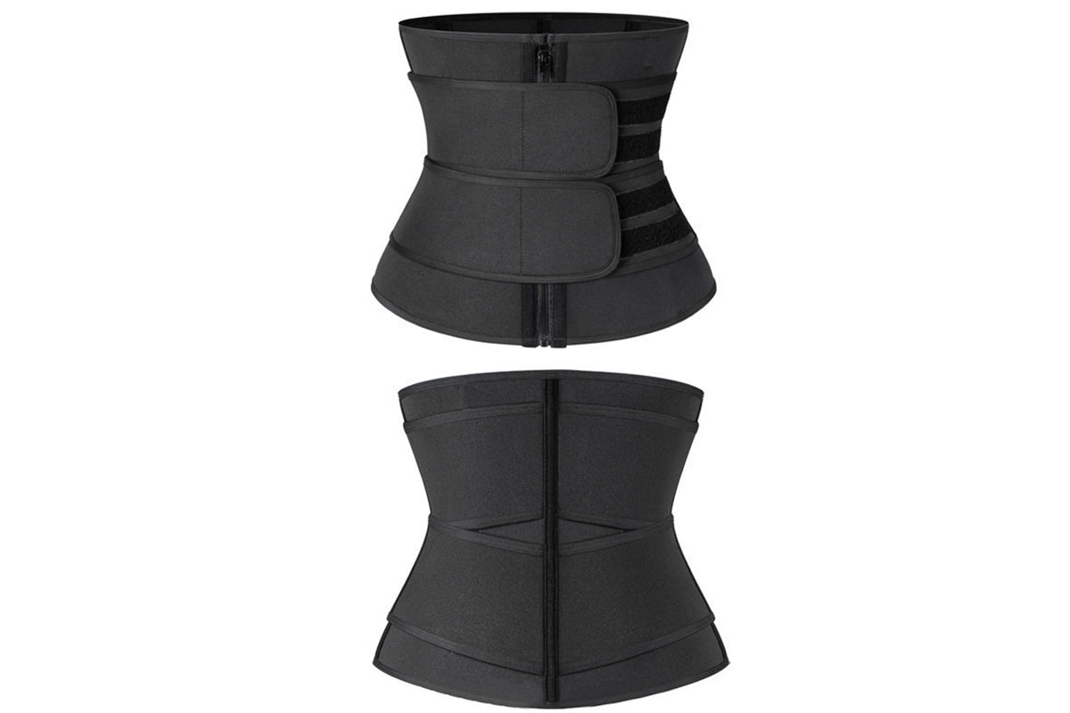 Sweat Waist Trainer for Women Sauna Sweat Belt Slim Body Shaper Corset-Black