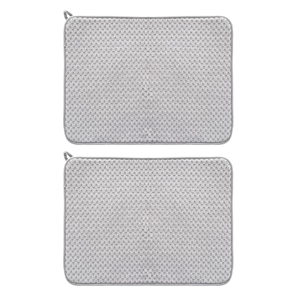2Pcs Microfiber Dish Drying Mat for Kitchen Counter