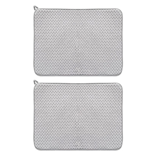 2Pcs Microfiber Dish Drying Mat for Kitchen Counter