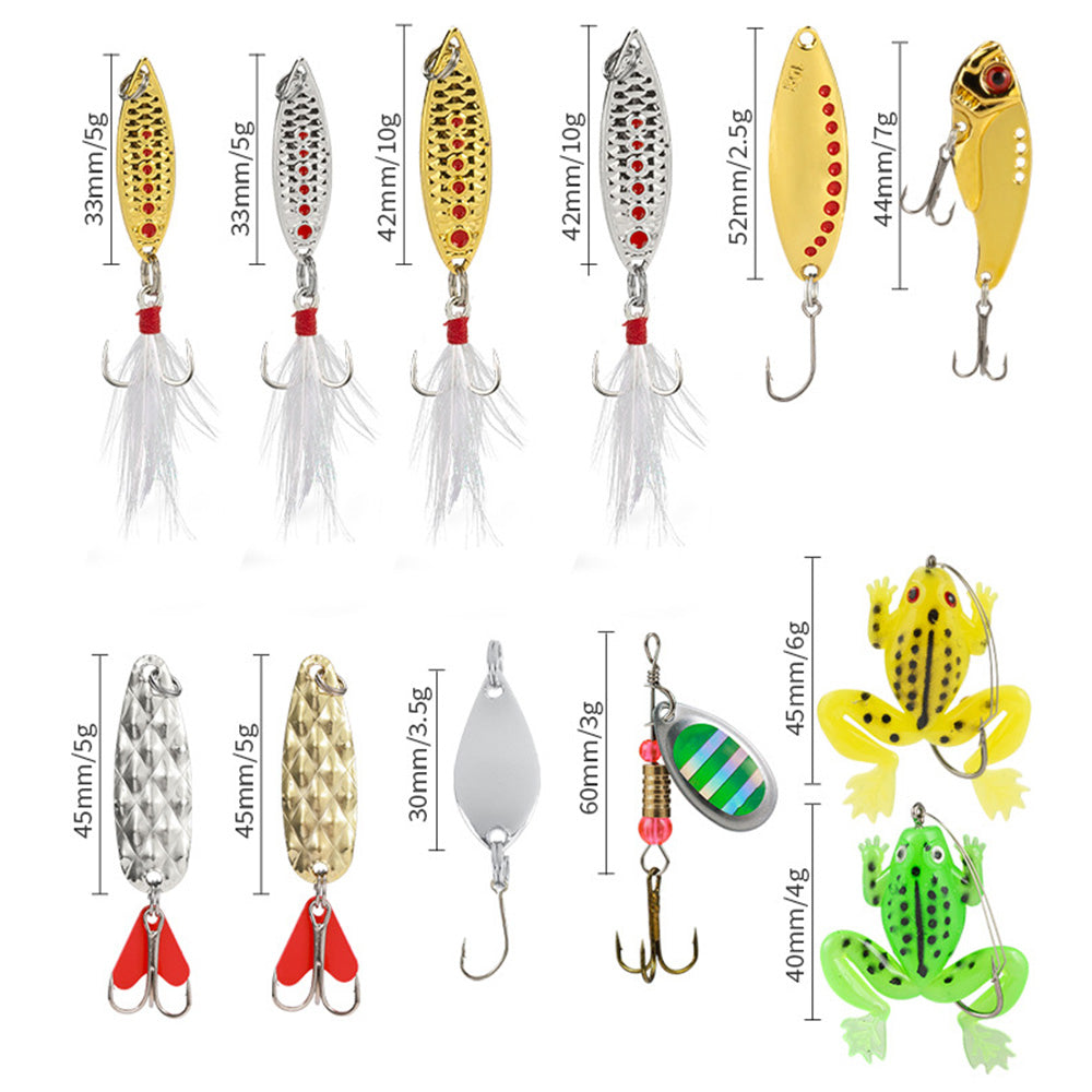 24-Piece Fishing Lure Gift Set with Assorted Sizes and Shapes