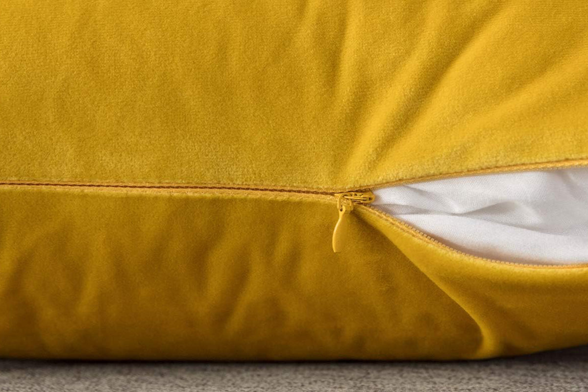 2PCS Velvet Bandage Stripe Cushion Cover Set Throw Pillow Cases for Sofa-Yellow