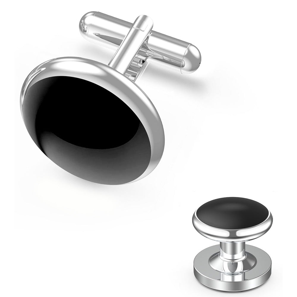8 Pcs Men Tuxedo Cufflink and Shirt Stud Set for Weddings and Parties