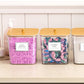 4Pcs Clear Laundry Storage Containers with Airtight Wooden Lids