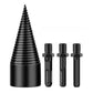32mm Cone Firewood Log Splitter with 3Pcs Screw Drill Bits Hex Square Round