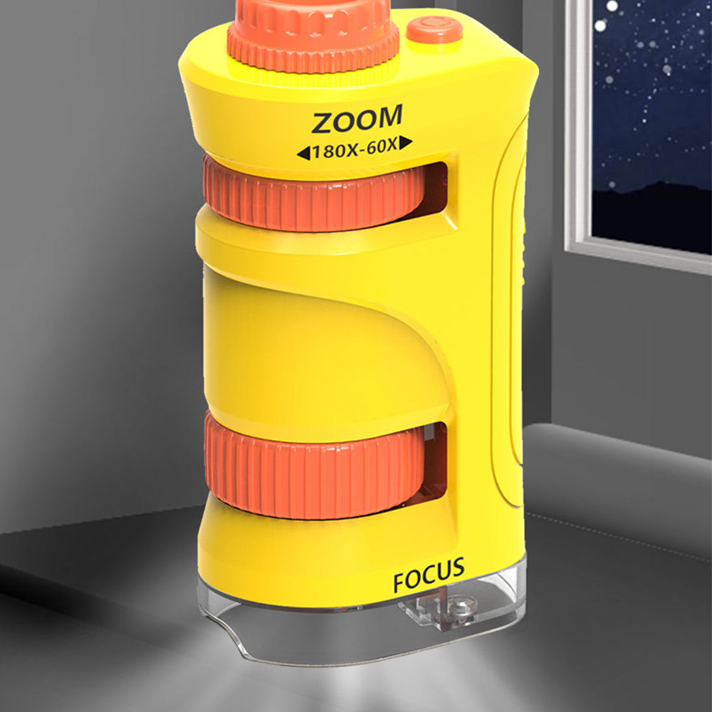 Handheld Pocket Microscope Science Toys 60X-180X Portable Microscope