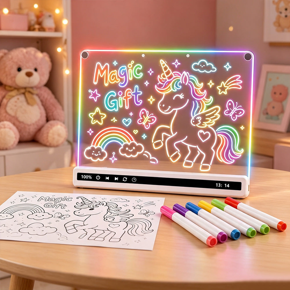 Rechargeable LED Drawing Board with 8 Colors 10 Modes for Boys Girls