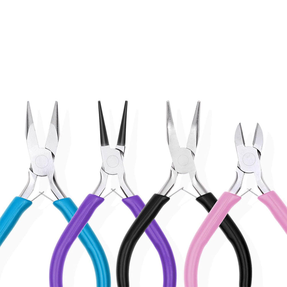 Jewelry Making Pliers Kit with Tweezers and Ring for DIY Beading