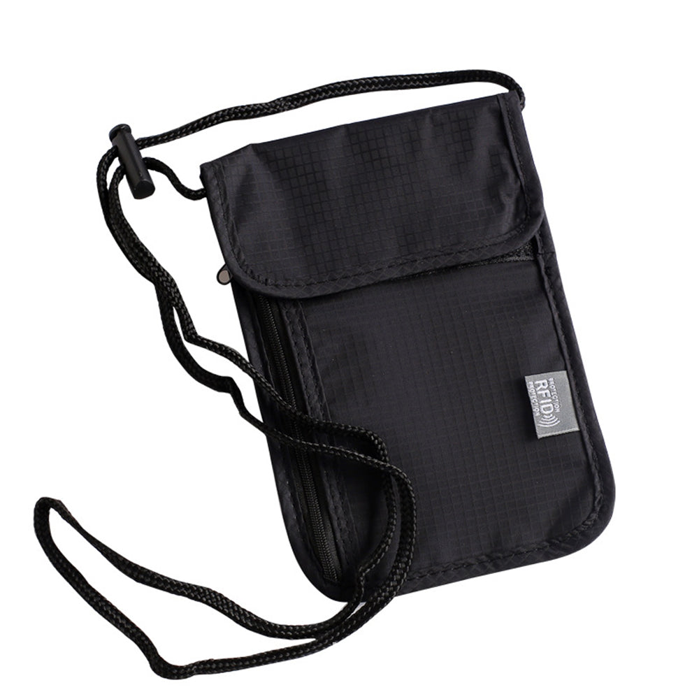 RFID Shielding Neck Passport Card Wallet Travel Storage Pouch