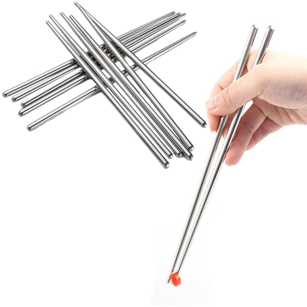 10 Pairs Stainless Steel Chopsticks