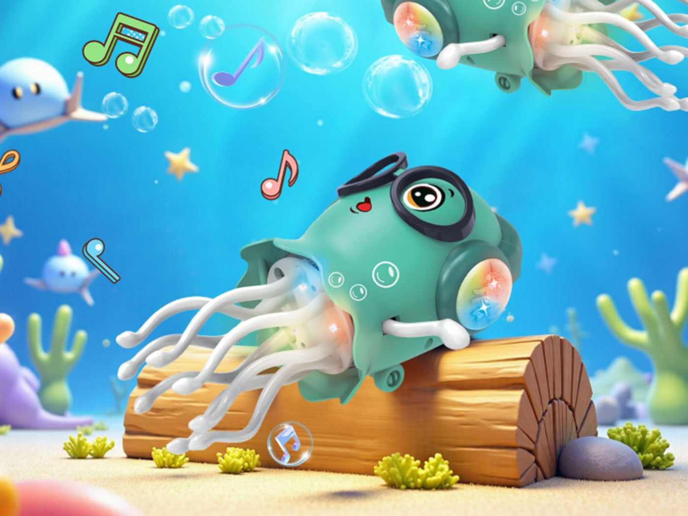 Dancing Jellyfish Toy Crawling Jellyfish  Dancer Tummy Time Music Toy