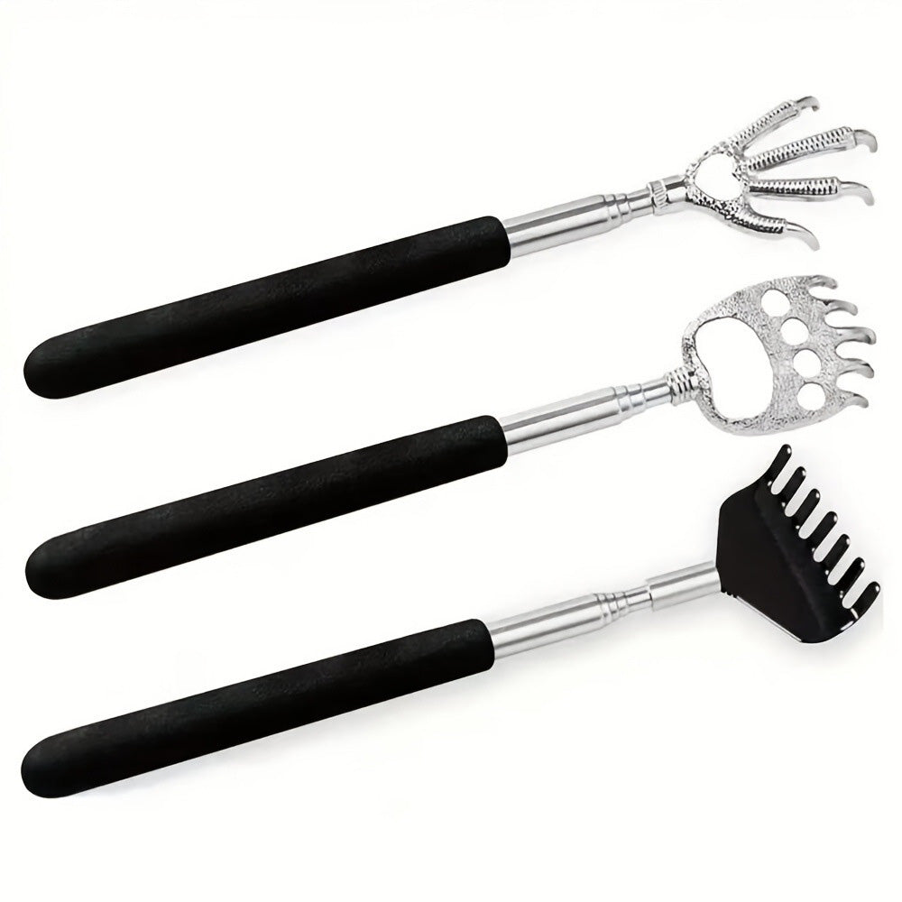 3 Pack Telescopic Back Scratcher Stainless Steel Retractable Extendable