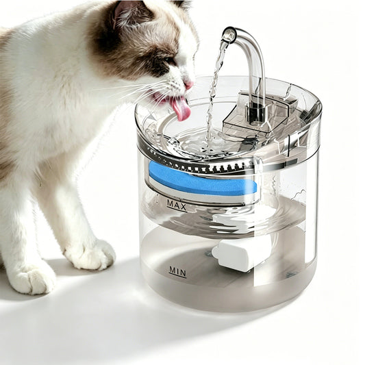 Cat Water Fountain 2L Transparent Pet Drinking Fountain